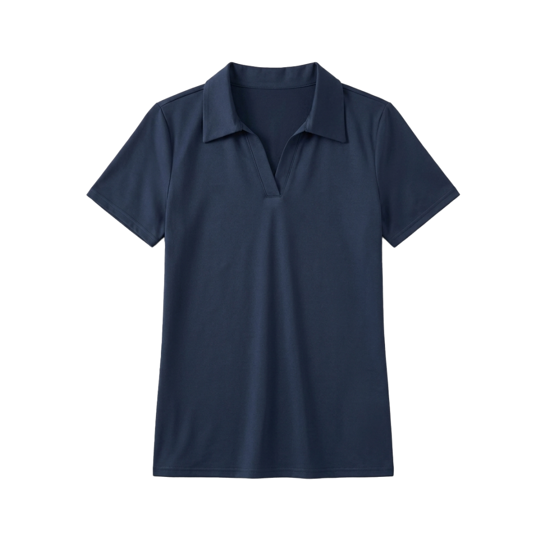 Womens V Neck Golf Polo Short Sleeve Shirt - Image 4
