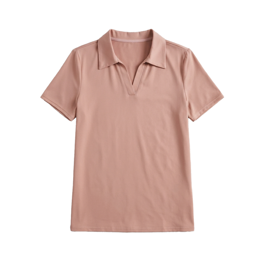 Womens V Neck Golf Polo Short Sleeve Shirt - Image 5
