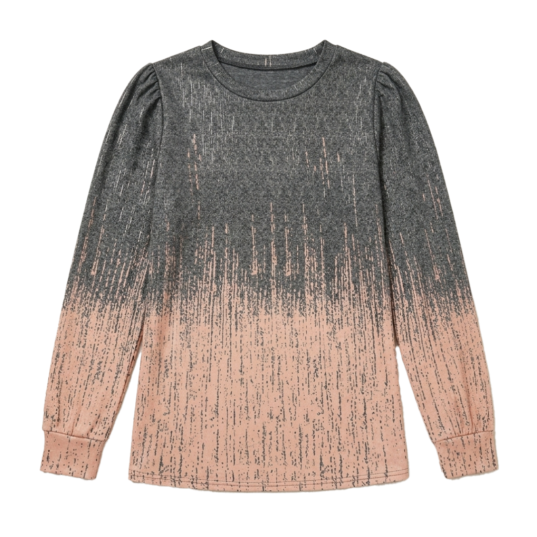 Womens Long Sleeve Fall Tunic Top Crewneck Print Blouse - Image 2