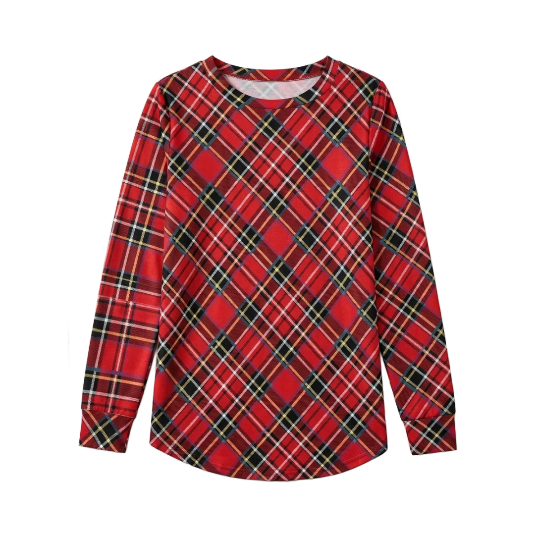 Womens Long Sleeve Fall Tunic Top Crewneck Print Blouse - Image 6