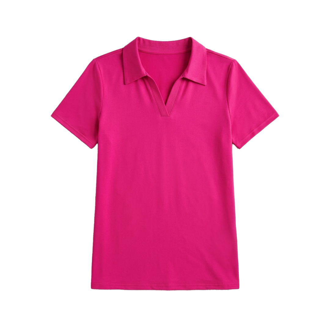 Womens V Neck Golf Polo Short Sleeve Shirt - Image 6